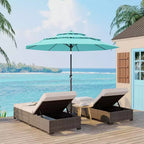 Heavy Duty 9ft 3Tier Patio Umbrella  Outdoor Table Parasol, 8 Ribs, Vented Canopy, Hand Crank, Multiple Colors