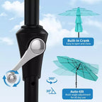 Heavy Duty 9ft 3Tier Patio Umbrella  Outdoor Table Parasol, 8 Ribs, Vented Canopy, Hand Crank, Multiple Colors