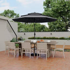 Heavy Duty 9ft 3Tier Patio Umbrella  Outdoor Table Parasol, 8 Ribs, Vented Canopy, Hand Crank, Multiple Colors