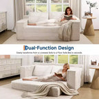 75 2-in-1 Convertible Sofa Bed, Boneless Couch Bed with 2 Pillow, Folding Pull Out Couch, Loveseat Sleeper Sofa, Futon Couch