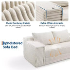 75 2-in-1 Convertible Sofa Bed, Boneless Couch Bed with 2 Pillow, Folding Pull Out Couch, Loveseat Sleeper Sofa, Futon Couch