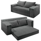 75 2-in-1 Convertible Sofa Bed, Boneless Couch Bed with 2 Pillow, Folding Pull Out Couch, Loveseat Sleeper Sofa, Futon Couch