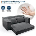 75 2-in-1 Convertible Sofa Bed, Boneless Couch Bed with 2 Pillow, Folding Pull Out Couch, Loveseat Sleeper Sofa, Futon Couch