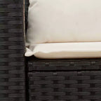 vidaXL Garden Sofa Black, Cream White