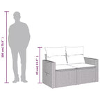 vidaXL Garden Sofa Black, Cream White