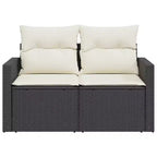 vidaXL Garden Sofa Black, Cream White