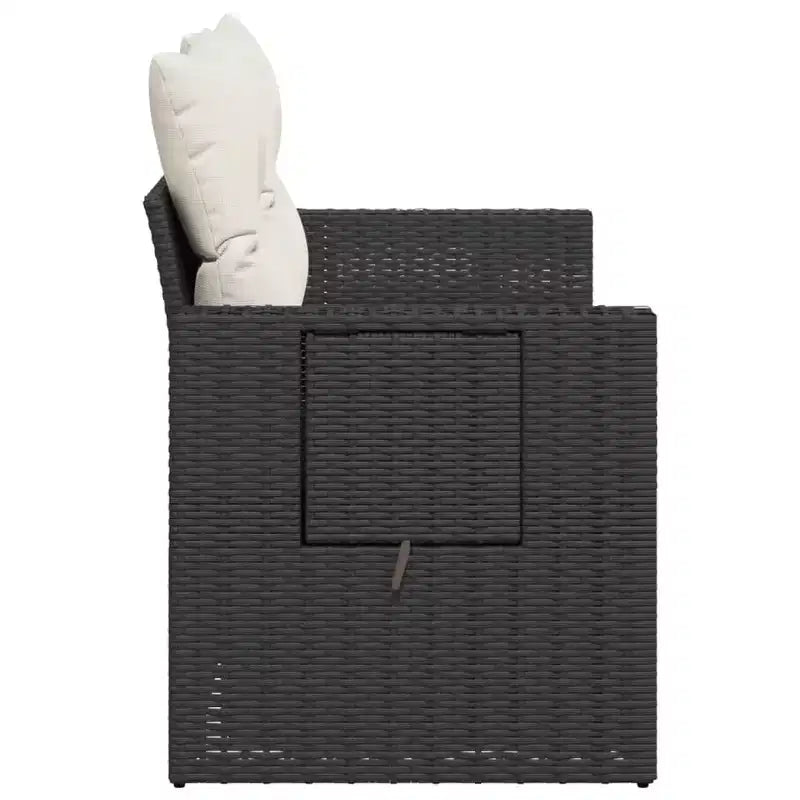 vidaXL Garden Sofa Black, Cream White