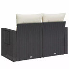 vidaXL Garden Sofa Black, Cream White