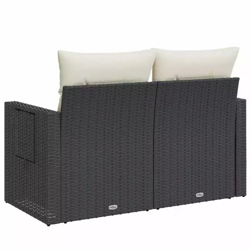 vidaXL Garden Sofa Black, Cream White