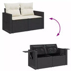 vidaXL Garden Sofa Black, Cream White