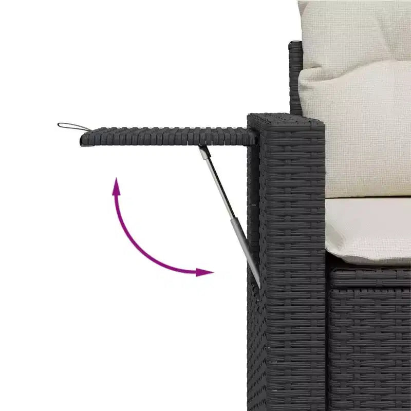 vidaXL Garden Sofa Black, Cream White