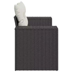 vidaXL Garden Sofa Black and Cream Poly Rattan and Powder-Coated Steel