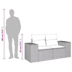 vidaXL Garden Sofa Beige Poly Rattan 2-Seater Adjustable Legs