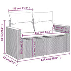vidaXL Garden Sofa Beige PE rattan, powder-coated steel, solid acacia wood