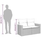 vidaXL Garden Sofa Beige PE rattan, powder-coated steel, solid acacia wood