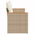 vidaXL Garden Sofa Beige PE rattan, powder-coated steel, solid acacia wood