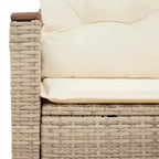 vidaXL Garden Sofa Beige PE rattan, powder-coated steel, solid acacia wood