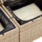vidaXL Garden Sofa Beige PE rattan, powder-coated steel, solid acacia wood