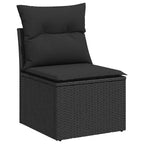 vidaXL Garden Chair Black PE Rattan Medium Modular Garden Chair
