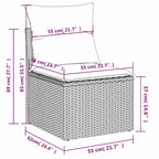 vidaXL Garden Chair Black PE Rattan Medium Modular Garden Chair