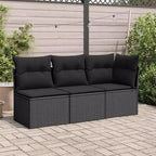vidaXL Garden Chair Black PE Rattan Medium Modular Garden Chair