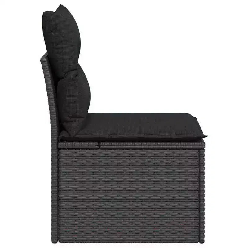 vidaXL Garden Chair Black PE Rattan Medium Modular Garden Chair