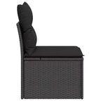 vidaXL Garden Chair Black PE Rattan Medium Modular Garden Chair