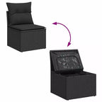 vidaXL Garden Chair Black PE Rattan Medium Modular Garden Chair
