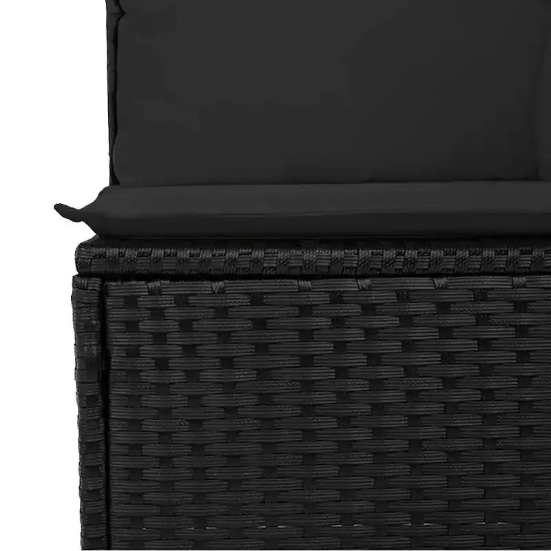 vidaXL Garden Chair Black PE Rattan Medium Modular Garden Chair