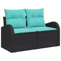 vidaXL Garden Sofa Black 124 x 62 x 85 cm poly rattan
