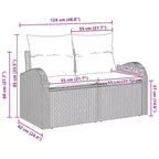 vidaXL Garden Sofa Black 124 x 62 x 85 cm poly rattan