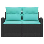 vidaXL Garden Sofa Black 124 x 62 x 85 cm poly rattan