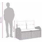 vidaXL Garden Sofa Black 124 x 62 x 85 cm poly rattan