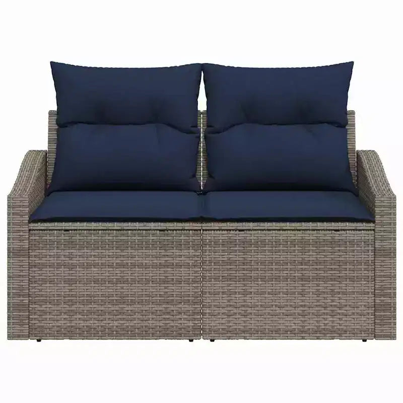 vidaXL Garden Sofa Gray 123 x 62 x 69cm poly rattan