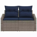 vidaXL Garden Sofa Gray 123 x 62 x 69cm poly rattan