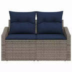vidaXL Garden Sofa Gray 123 x 62 x 69cm poly rattan