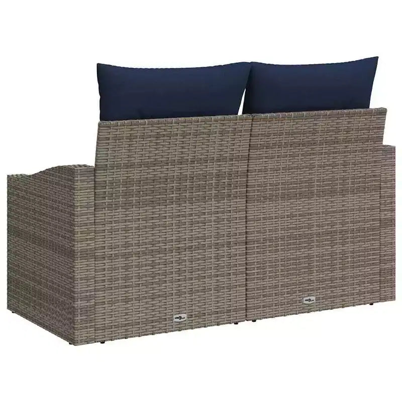 vidaXL Garden Sofa Gray 123 x 62 x 69cm poly rattan