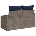 vidaXL Garden Sofa Gray 123 x 62 x 69cm poly rattan