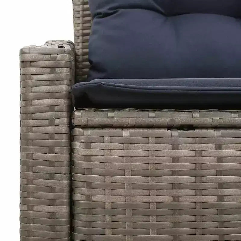 vidaXL Garden Sofa Gray 123 x 62 x 69cm poly rattan