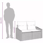 vidaXL Garden Sofa Gray 123 x 62 x 69cm poly rattan