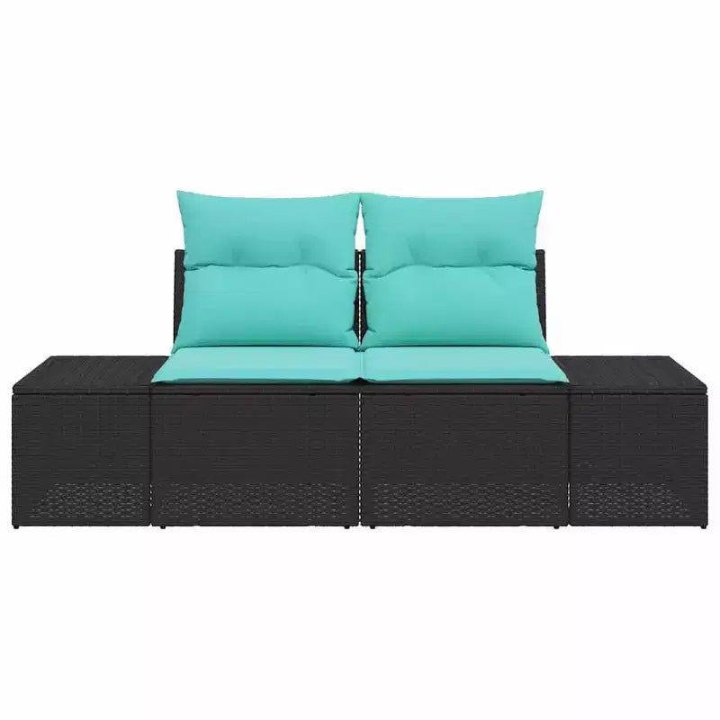 vidaXL Garden Sofa with Cushion 184 x 62 x 69 cm Poly Rattan