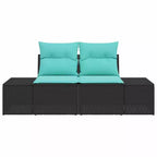 vidaXL Garden Sofa with Cushion 184 x 62 x 69 cm Poly Rattan