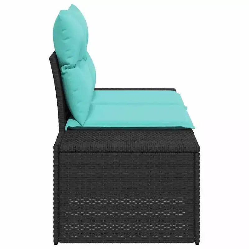 vidaXL Garden Sofa with Cushion 184 x 62 x 69 cm Poly Rattan