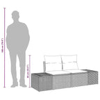 vidaXL Garden Sofa with Cushion 184 x 62 x 69 cm Poly Rattan