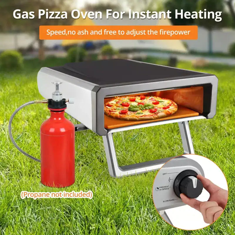 Garvee 12 Portable Outdoor Pizza Oven, Pizza Cooking Platform for Camping, Backyard, Tailgating, Gray