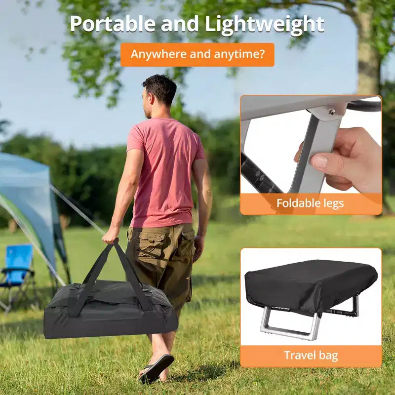 Garvee 12 Portable Outdoor Pizza Oven, Pizza Cooking Platform for Camping, Backyard, Tailgating, Gray