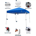 Heavy Duty Pop Up Canopy Tent - Waterproof & UV-Protected Outdoor Shelter - Easy One-Person Setup - Adjustable Height, 1 Sidewall