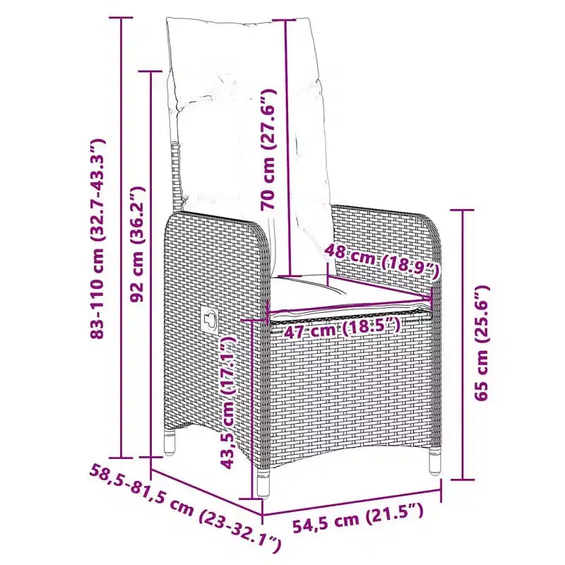 vidaXL Bistro Set PE Rattan 6-seater Bistro Set Rectangular
