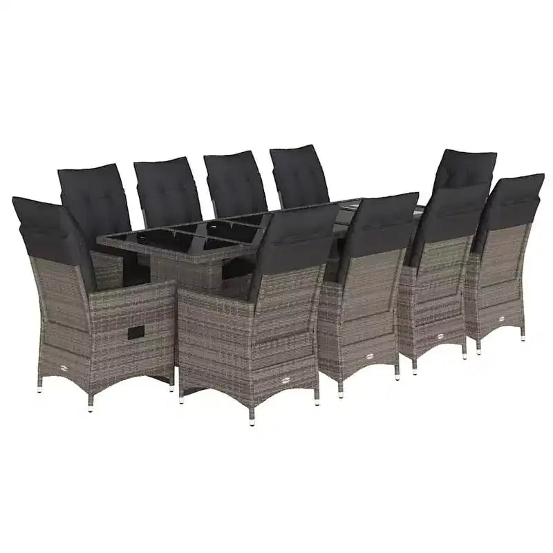 vidaXL Bistro Set PE Rattan, Powder-coated Steel, Tempered Glass