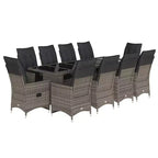 vidaXL Bistro Set PE Rattan, Powder-coated Steel, Tempered Glass